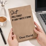 Gepersonaliseerd A5 PU-leer Notitieboek met Grappige Tekst Naam en 200 Gelinieerde Pagina’s Verjaardagscadeau voor Collega’s of Vrienden
