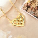 Personalised Intertwined Heart Pendant Necklace with 1-5 Engraved Names Mother's Day Birthday Anniversary Gift for Mom Grandma