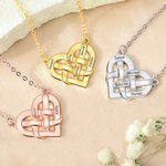 Personalised Intertwined Heart Pendant Necklace with 1-5 Engraved Names Mother's Day Birthday Anniversary Gift for Mom Grandma