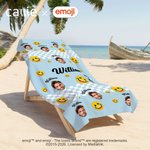 Personlig flerfärgad emoji Roligt ansiktsfoto Snabbtorkande strandhandduk med namn Semester Pool Partygåva för familj Vänner | Callie × emoji ™