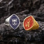Personalisierter Siegelring mit eigenem Wappen und Text | Wappenring | Schmuck | Herren-Accessoire | Vatertag Geburtstag Jahrestag Geschenk für Männer