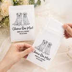 Set di 10 pacchetti di fazzoletti di carta per matrimonio personalizzati in bianco e nero 1-3 foto di animali domestici con nome e data Bomboniere di nozze Regalo di festa per gli ospiti