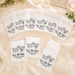 Set di 10 pacchetti di fazzoletti di carta per matrimonio personalizzati in bianco e nero 1-3 foto di animali domestici con nome e data Bomboniere di nozze Regalo di festa per gli ospiti