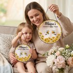 Personalize Wreath 1-6 Bees Suncatcher with Names Window Hanging Home Decor Mother's Day Gift for Mom Grandma