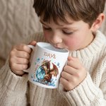 Personalized Dragon Birthstone 11 oz 15 oz Ceramic Mug with Name and Coaster Daily Drinking Birthday Gift for Children Dragon Enthusiasts