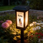 Personalized Pet Photo Flower Rainbow Angel Wing Solar Garden Light with Name and Date Garden Decor Memorial Sympathy Gift for Family Pet Owner