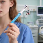 Personalized Simple Title Surname 3-In-1 Ballpoint Pen with Medical Element Charm Nurse's Day Nurse Week Appreciation Gift for Nurse Caregiver