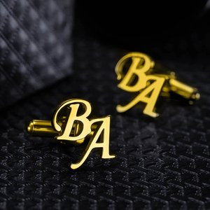 Gemelos personalizados con iniciales y nombre juego de 2 regalo de cumpleaños o Día del Padre para hombres