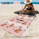 Personlig flerfärgad emoji Roligt ansiktsfoto Snabbtorkande strandhandduk med namn Semester Pool Partygåva för familj Vänner | Callie × emoji ™