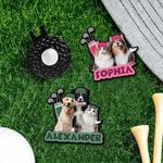 Personalized Multi-Color 1-4 Pet Photos Golf Hat Clip with Name Daily Use Birthday Gift for Golf Enthusiasts Pet Owners
