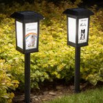Personalized Pet Photo Flower Rainbow Angel Wing Solar Garden Light with Name and Date Garden Decor Memorial Sympathy Gift for Family Pet Owner