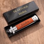 Gepersonaliseerde Opvouwbare Baardkam van Hout en Roestvrij Staal met Gegraveerde Naam en Cadeaudoos Cadeau voor Vaderdag Bruiloften Getuigen Vaders