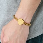 Gepersonaliseerde Kroonkrans Schild Initiaal Armband met Naam Vaderdag Verjaardagscadeau voor Vader Man