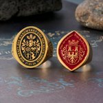 Personalisierter Siegelring mit eigenem Wappen und Text | Wappenring | Schmuck | Herren-Accessoire | Vatertag Geburtstag Jahrestag Geschenk für Männer