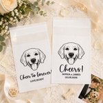 Set di 10 pacchetti di fazzoletti di carta per matrimonio personalizzati in bianco e nero 1-3 foto di animali domestici con nome e data Bomboniere di nozze Regalo di festa per gli ospiti