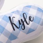 Personalised Cute Cartoon Animal Plaid Initial Shaped Cushion Home Decor Birthday Gift for Boys Girls