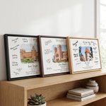 Personalised Watercolour Photo Canvas Prints with Name City Year and Text Home Decor Birthday Graduation Retirement Gift for Family