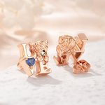 Personalisierte Geburtsstein Liebe Hochland Kuh Halskette Ohrringe Zierliche Schmuck täglich tragen Geburtstagsgeschenk für Frauen Hochland Kuh Liebhaber