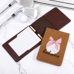 Personalized Bow Pink Design Golf Scorecard Holder with Name and Pencil Loop Golf Accessories Gift for Golf Lover Coach