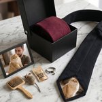 Personalised Pet Photo Patch Tie with Name and Gift Box Birthday Anniversary Father's Day Gift for Man Pet Lover