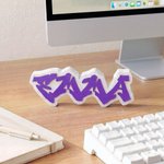Plaque d'identité graffiti personnalisée en deux couleurs imprimée en 3D Décoration de bureau Décoration d'intérieur Cadeau d'anniversaire pour les amateurs de graffiti
