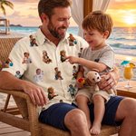 Personalized Multi-Color 1-10 Photos Kid Adult Hawaiian Shirt Daily Wear Beach Party Birthday Gift for Father Boyfriend Kids