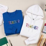 Personalised Multicolor Teacher Sweatshirt T-shirt Hoodie with Title and Surname Graduation Teacher Appreciation Gift for Teacher