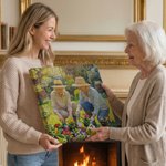 Personalized Oil Painting Style Photo Canvas Prints Ship from USA Housewarming Birthday Anniversary Gift for Family Friend