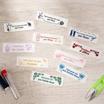 Étiquettes à coudre personnalisées avec nom et motif - Cadeau d'anniversaire pour amateurs de couture
