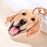 Personalized Paw Heart Bone Pet Photo Keychain with Initial Bag Charm Birthday Daily Decor Gift for Pet Owners Animal Lovers