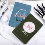 Personalized Bow Pink Design Golf Scorecard Holder with Name and Pencil Loop Golf Accessories Gift for Golf Lover Coach