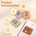 Personalized Multicolor Birth Flower Magnetic PU Leather Bookmark with Name and Initial Daily Use Library Bookish Gift for Girl Woman Book Lover