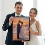 Personalized Oil Painting Style Photo Canvas Prints Ship from USA Housewarming Birthday Anniversary Gift for Family Friend