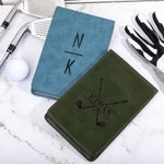 Portatarjetas de puntuación de golf personalizado de cuero PU con inicial y nombre grabado regalo de cumpleaños para hombres y amantes del golf