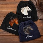 Personalisierte Steigbügelschoner mit eigenem Foto und Namen | Fleece | 2-teiliges Set | Sattelschutz | Reitsport Geburtstag Geschenk für Reiter