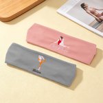 Personalized Pilates Poses Pattern Embroidery Sweat-Proof Headband with Name Fitness Use Birthday Sport Gift for Yoga Lover Pilates Lover