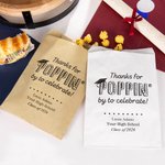 Set de 20 bolsas personalizadas de palomitas de maíz y galletas para fiestas de graduación, decoración para graduados y seniors