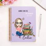 Planificador personalizado con espiral A5 papel diseño de mariposa y personaje de dibujos animados 2026 y 2027 regalo de cumpleaños para familia