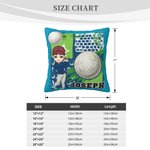 Funda de cojín personalizada con el nombre de un personaje de dibujos animados de golf para decoración del hogar Regalo de equipo para jugadores de golf
