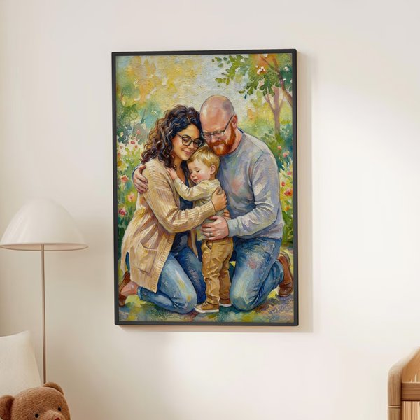 Personalized Oil Painting Style Photo Canvas Prints Ship from USA Housewarming Birthday Anniversary Gift for Family Friend