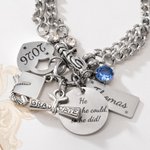 Personalized Bachelor Cap Birthstone Graduation Charm Bracelet with Engraved Year and Name Graduation Birthday Gift for High School College Graduates