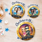 Personalized Cartoon Couple Character Cruise Fridge Magnet with Name Home Decor Birthday Summer Travel Gift for Couple