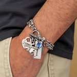 Personalized Bachelor Cap Birthstone Graduation Charm Bracelet with Engraved Year and Name Graduation Birthday Gift for High School College Graduates
