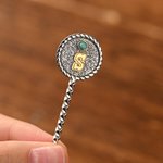 Personalized Cattle Brand Turquoise Initials Western Style Cowboy Toothpick Hat Pin Birthday Anniversary Gift for Cowboy Man