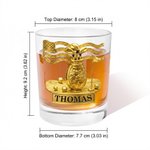 Golf de Oro Personalizado Nombre 10 oz Rock Whiskey Glass Old Fashioned Día del Padre Cumpleaños de regalo para el hombre Bartender Whisky Enthusiast Golf Lover