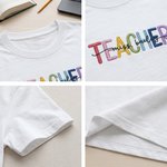 Personalised Multicolor Teacher Sweatshirt T-shirt Hoodie with Title and Surname Graduation Teacher Appreciation Gift for Teacher