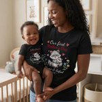 Camiseta y body para bebé personalizados de 100% algodón con nombre y diseño primer Día de la Madre regalo de cumpleaños para mujeres y bebés