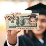 Personalised Graduation Cap Photo Wooden Money Holder with Name and Year Graduation Ceremony Party Gift for Graduates Classmates Friends