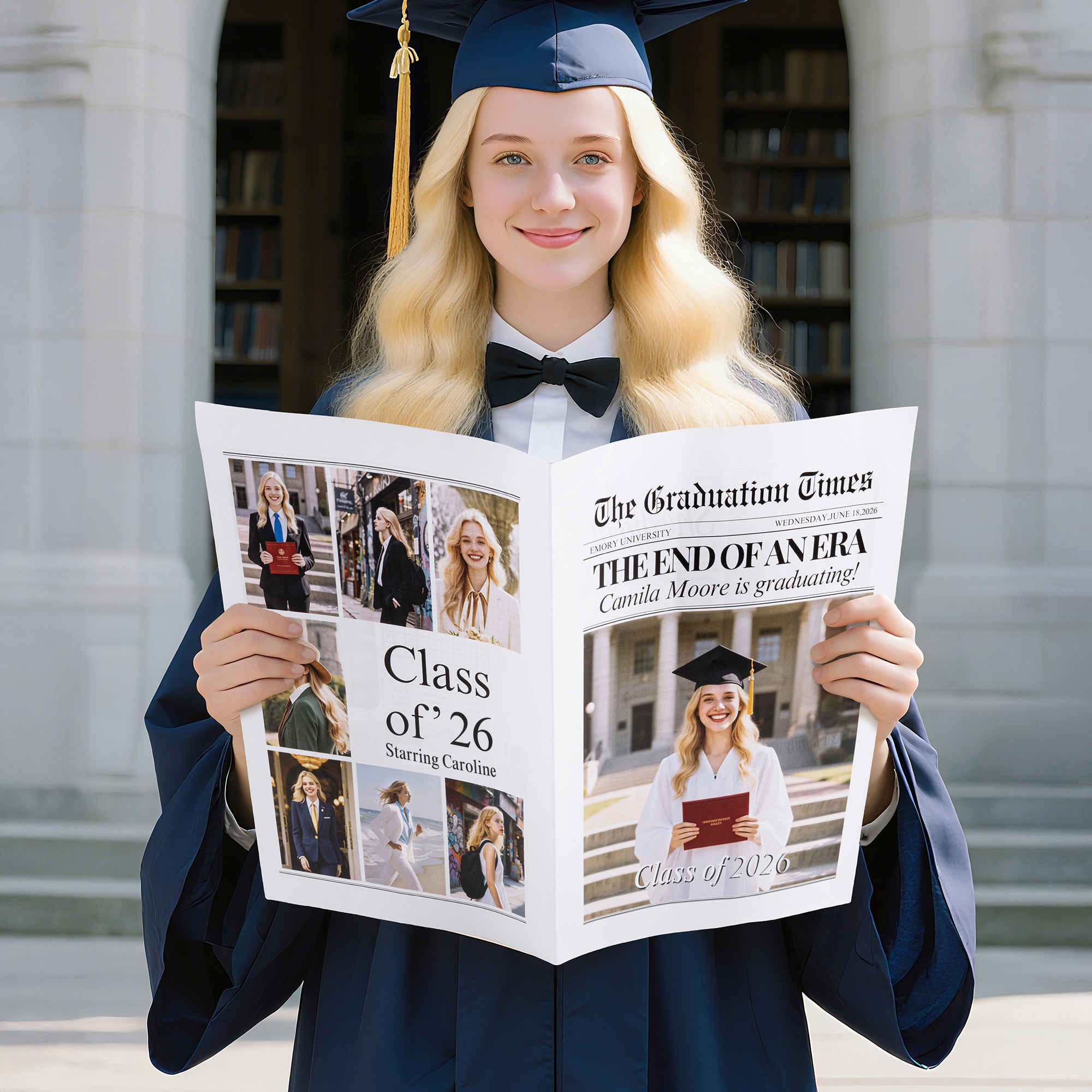 Graduation Media Guide Personalised Graduation Newspaper with Name and Photo for Flower ...