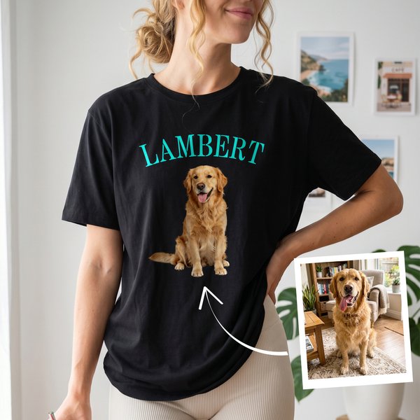 Personalizzato Pet Photo Multicolore Adult T-shirt Felpa con nome Daily Wear Pet Party Birthday Gift for Pet Lover